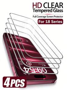 Mr. War Gorilla 4pcs Transparent High-Definition Tempered Glass Screen Protector, Compatible With IPhone Duo/18 Pro Max/18 Pro/18/17e/17 Pro Max/17 Pro/17 Air/17/16 Pro Max/16 Pro/16 Plus/16/15 Pro Max/15/14/13/12 And Other Models. 9H Glass Protective Film, Prevents Scratches From Keys And Other Sharp Objects During Daily Use, Multi-Step Fine Polishing Process For Smooth Touch, Responsive And Fluid Touch Control, No Delay In Operation. Phone Accessories, Easy Installation. - Clear - View 2