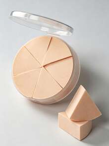 Triangular Wedge Makeup Sponge Puff, 2-In-1 Skin & Sponge Surface Makeup Puff Set With Storage Box, Soft Sponge Suitable For Foundation & Concealer, Women's Makeup Tool - Multicolor - View 8