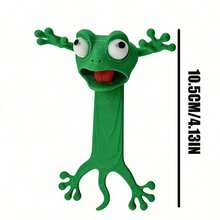 1pc Funny 3D Frog Bookmark, Cute Cartoon Frog Page Clip, Soft Silicone Reading Marker, Creative Novel Book Accessory, Suitable For Students, Children, Adults, Japanese Style Cute Desktop Decoration, Lazy Frog Page Clip, Applicable For Books, Diaries, Planners, Notebooks - Multicolor - View 9
