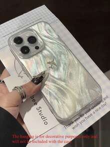 1pc TPU Feather Yarn Glitter Anti-Fall Phone Case, Minimalist Design, Compatible With IPhone X XR XS Max 11 12 13 13 Pro 13 Pro Max 14 Pro Max 15 15 Pro 15 Plus 15 Pro Max 16 16 Pro 16 Plus 16 Pro Max 17 17 Air 17 Pro 17 Pro Max Series (Tag Is For Decoration Only, Product Includes Phone Case Only) - Multicolor - View 4