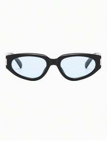 1 Pair Men's Personalized Solid Color Cat Eye Frame Street Style Retro Fashion Glasses - Black - View 3