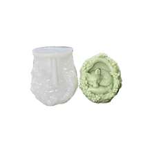1 khuôn silicon hình cáo ngủ vòng hoa hoa, khuôn silicon tự làm nến thơm, đồ trang trí thạch cao handmade - Trắng - Xem 6