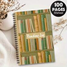 1pc Aesthetic Reading Journal Spiral Notebook Diary, Document And Reflect On The Books You'Ve Read, Notes On Book Content, A Study Gift, Record Quotes From Books, Writing Notebook For School And Office Supplies, Personal Organizer, Office Planner - One Book (50 Pages, 100 Pages) - View 10