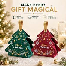 5pcs/Pack Cute Christmas Tree & Santa Claus Candy Gift Boxes, Christmas Packaging Gift Boxes, Baking Candy Cookie Boxes, Paper Boxes, Party Gift Decoration Boxes - View 3