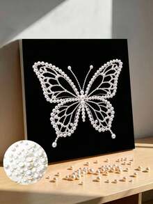Handmade Pearl Painting Set, Pearl Butterfly Pattern Design, Full Set Of Hand Tools, Wall Decoration, Holiday Gifts. - A - View 1