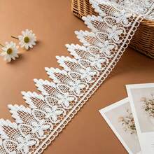 Retro Embroidered Lace Ribbon Tassel Lace Trim, 3.5 Inches Wide. Lace Decorative Technique. Suitable For DIY Embroidered Bed Skirts, Wedding Party Decorations, Jumpsuits, And Craft Decorations | Embossed Design | Decorative Item - Multicolor - View 1