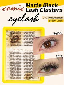 112 Pieces Self-Adhesive Fluffy Faux Mink False Eyelashes, Natural-Looking Individual Lashes, DIY Self-Adhesive Lash Extensions, Cluster Lashes, Natural Cat-Eye Curl, For Daily Use - View 6
