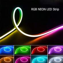 Acosh Neon Lampu Strip Neon LED RGB dengan Kontrol Jarak Jauh IR 44 Tombol, Lampu Tali Neon Fleksibel USB 5V, Lampu Neon LED Mode Multi-Warna untuk Kamar Tidur, Ruangan Dalam dan Dekorasi Harian Luar Ruangan - RGB - View 11