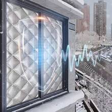 Double-Sided Self-Adhesive Window Curtain, Windproof And Cold-Proof, Thermal Insulation, Winter Draft Blocker, Bedroom Window Cold-Proof Insulation Film - A - View 5