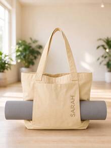 Túi tote đựng thảm yoga bằng vải canvas tùy chỉnh, túi đựng thảm yoga, ba lô tập gym cá nhân hóa, túi studio Pilates, quà tặng tập gym cho nữ - Nhiều màu - Xem 5