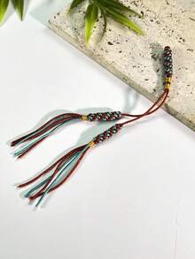 New Dual-Color Handmade Woven Tassel Pendants, Replacement Tassels For Prayer Beads, Multi-Color Options, Durable And Wear-Resistant Braided Rope, DIY Jewelry Accessories, Tesbih Prayer Beads Tail Pendant, Handmade Bracelet Accessory - Multicolor - View 10