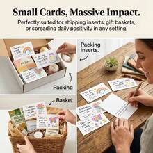 [Birthdays, Christmas] 50pcs Set Of Inspirational Affirmation Cards With Positive Messages, Matte End, Colorful Motivational Quotes And Whimsical Illustrations For Birthdays, Halloween, Employee Appreciation And Gifts For Colleagues - A - View 7