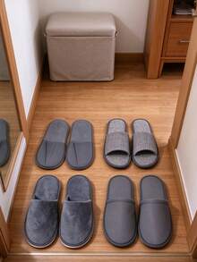 Disposable Non-Slip Slippers, Suitable For Hotels, Travel, And Home Use, One-Time Use Slippers For Hotel Guest Rooms, Party And Wedding Guest Slippers, Solid Color Minimalist Versatile, Hotel Check-In Replacement, Lightweight And Portable For Travel, Suitable For Women, College Students, Renters, Christmas, Halloween, Birthday Gifts, Home Essentials - As Shown In the Picture - View 4