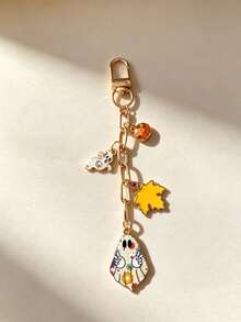 1pc Original Design Halloween Pumpkin Ghost Keychain, Bag Pendant, Small Gift Accessory For Friends And Besties - Multicolor - View 3
