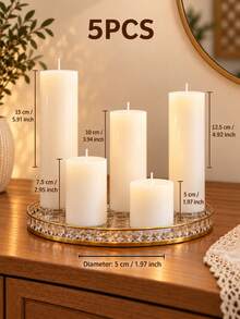 Nến trụ mặt phẳng màu trắng, đường kính 2 inch, chiều cao từ 2–8 inch, bộ đơn và nhiều món cho trang trí nhà cửa, bàn ăn, đám cưới và tiệc - Trắng - Xem 22