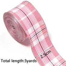 3 Yards/Roll 25mm Folded Edge Ribbon DIY Handmade Bow Hair Accessories Shoe Hat Decoration Polyester Webbing Gift Packaging Clothing Decoration Trim - View 3