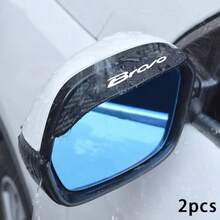 For FIAT Bravo 2Pcs Carbon Fiber Texture Car Rearview Mirror Rain Eyebrow Rain Shield Sun Visor Waterproof Mirror Cover Auto Exterior Accessories - A - View 9