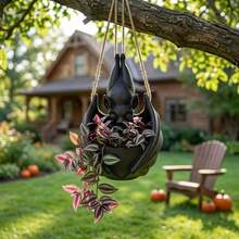 Bat Shaped Hanging Planter, Resin Bat Planter, Halloween Wall Mounted Succulent Pot, Home Porch Decor - Flower Pot - View 7