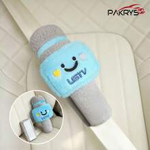 PAKRYS Plush Microphone Car Seat Belt Cover, Cute Soft Stuffed Seatbelt Shoulder Pad, Comfort Cushion Protector For Kids Adults, Universal Vehicle Interior Decor Accessory - Multiple Styles - View 12