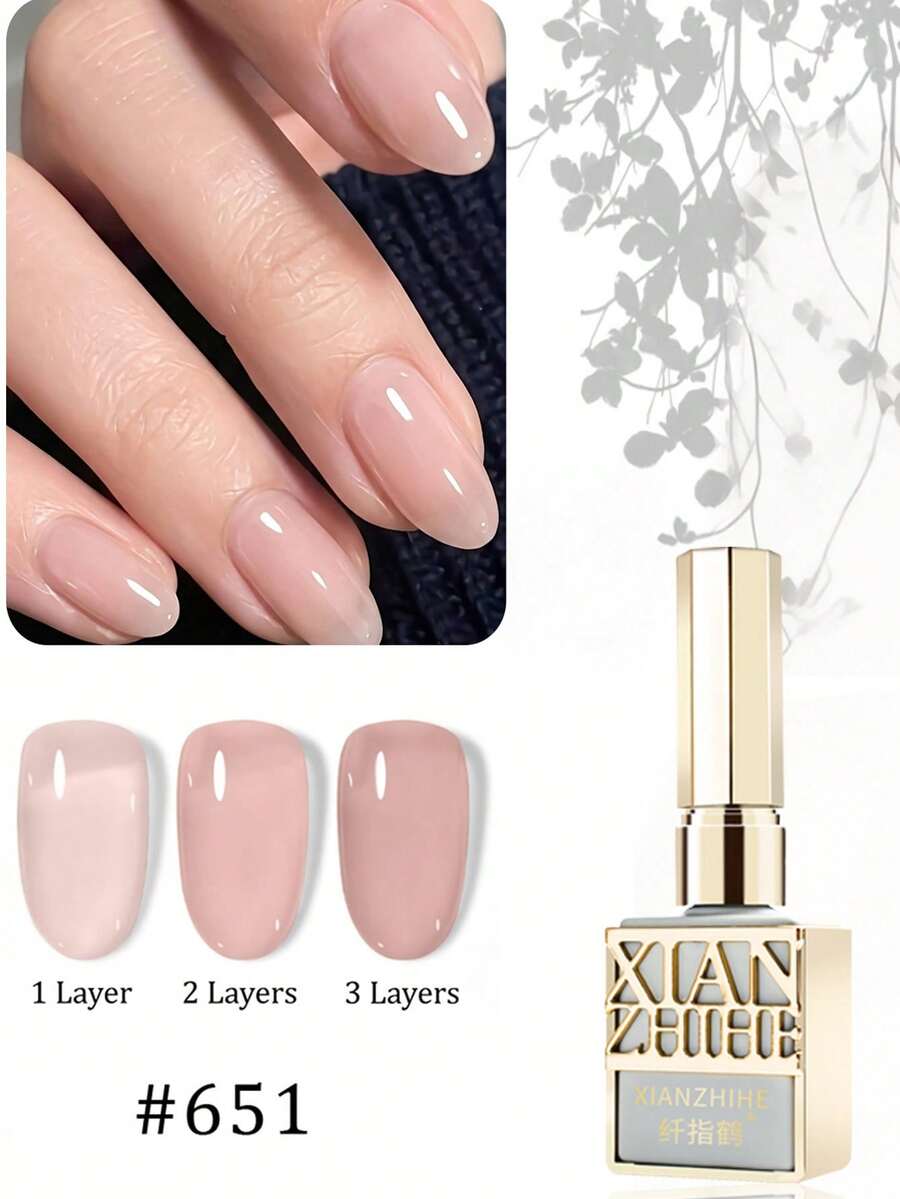 Sheer Nude Pink Gel Nails Polish Transparent Light Color Soak Off UV ...