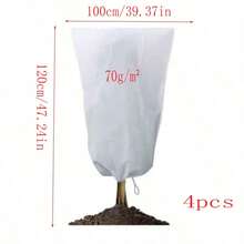 4pcs Heavy Duty Thickened Winter Plant Frost Protection Cover, Corded Temperature Lock, Wind Frost Snow Hail Protection, Multi-Use Reusable Garden Yard Balcony Fruit Tree Shrub Palm Fig Potted Plant Overwintering Protection Cover (Material 70g/M²) Thickened Version - Thickened Version - View 19
