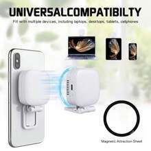 Magnetic Selfie Fill Light For Phone, With Mirror And Phone Stand, MagSafe Compatible LED Ring Fill Light, USB Rechargeable Phone Light, Portable Phone Fill Light, External Phone Flash, 3 Adjustable Brightness Levels, 360° Rotation, Suitable Compatible With Iphone And Android, For Selfie, Vlog, Live Streaming, Video Call, Video Conference, Makeup And Photography - S9 - View 2
