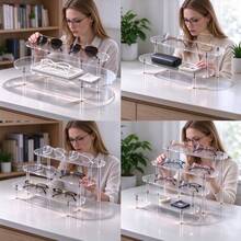 Detachable Acrylic Desktop Organizer, Fashionable Double-Layer Design, Suitable For Storing Cosmetics And Beauty Essentials, Space-Saving, Easy To Assemble, Durable Display Rack - View 4