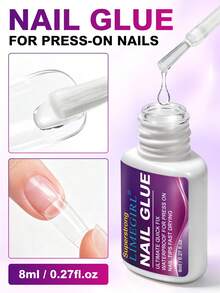 LIMEGIRL Super Strong Nail Glue For Press On Nails, 3PCS 8ml Fast Drying Nail Tip Glue, Waterproof & Long Lasting Adhesive For Fake Nails - 3PCS Nail Glue Set - View 2