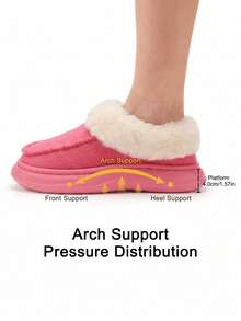 CYFMYD Winter Women's Arch Support Slippers With EVA Thick Sole And Marked Line Design Soft And Comfortable Indoor Shoes Anti Slip - Pinkish White - View 2
