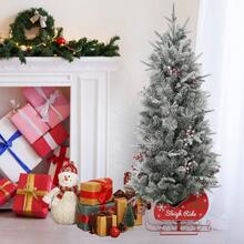 Árbol Navideño Artificial de 3 pies y 4,5 pies con Luces LED Cálidas, 8 Modos de Iluminación y Base Tipo Trineo - color cálido - Ver 6
