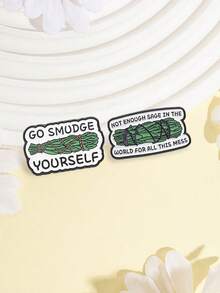 Funny Slogan Enamel Pins, Heart & Speech Bubble Shape Metal Lapel Brooch Badge For Backpack Clothing Decoration Gift - Multicolor - View 4