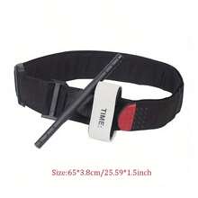 1pc 65cm/75cm/95cm Outdoor Training Emergency Rotary Hook & Loop Strap Single-Hand Operation Plastic Buckle Fixed Bandage - Black - View 14