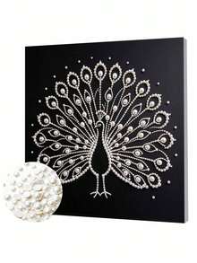 Handmade Pearl Painting Set, Pearl Peacock Pattern Design, Full Set Of Hand Tools, Wall Decoration, Holiday Gifts. - A - View 6