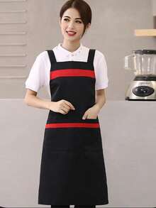 1pc Oil-Proof Halter Apron, Unisex, Suitable For All Seasons. Adjustable Halter Design, Thickened And Wear-Resistant, Waterproof, Oil-Resistant, Dirt-Resistant And Easy To Clean, Loose Fit Without Constriction. Solid Color Minimalist Style, Suitable For Commercial And Home Use, Ideal For Hotels, Cake Shops, BBQ Restaurants, Hot Pot Restaurants, Restaurant Kitchens, Chefs, Servers And Catering Staff. - Multicolor - View 12