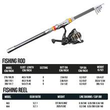KecchKrezing Carbon Fiber Telescopic Straight Handle Fishing Rod And Reel Full Set, Multiple Sizes Available, Lakeside Picnic Fishing Gear, Great Gift For Fishing Enthusiasts - Black - View 6