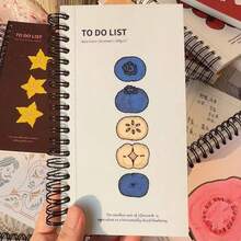 1pc Fruit Plan Notebook, Highly Attractive Portable Spiral Bound Pocket Notebook For Student Self-Discipline Tracking - A6 - View 8
