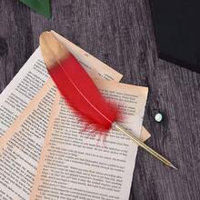 1pc European Vintage British Style Gold Quill Pen, Calligraphy Writing Tool, Suitable For Wedding, Christmas Party, Teacher, Student And Other Occasions, Victorian Literature Theme Decoration - Ballpoint Pen - View 7