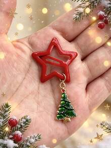 4pcs Set - Creative Christmas Star Hair Clips, Perfect For Christmas Parties, Holiday Gatherings And Festive Photo Props - Multicolor - View 5