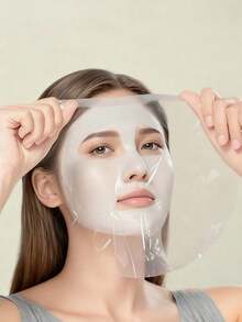 1000pcs Disposable Plastic Face Mask Cover, Neck Mask Sticker, Transparent Mask Packaging Paper For Moisture-Retaining Face Masks, Suitable For Home And Salon - Multicolor - View 2