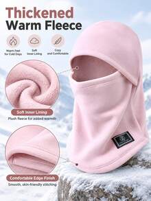 1 mũ trùm đầu giữ ấm đạp xe điện unisex, mặt nạ che mặt giữ ấm chống gió mùa đông, mũ bảo hiểm và khăn quàng cổ tích hợp 3 trong 1 - Nhiều màu - Xem 3