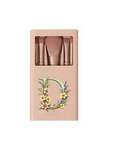 Portable Makeup Brush Set With Mirror, Green Floral Letter Print, Boxed Makeup Brush Set, Multi-Functional Makeup Brush Set, Mini Multi-Functional Makeup Brush, Foundation Brush, Eyeshadow Brush, Basic Makeup Tool Mixed Brush, Makeup Storage Rack With Makeup Brush, Convenient To Carry, Ideal Gift For Girls, Portable Travel Supplies, Travel Essentials - Multicolor - View 21