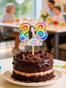 Hiasan Cupcake Foto Personalisasi, Dekorasi Kue Ulang Tahun Wajah Kustom dengan Angka Usia, Tusuk Hiasan Pesta Selamat Ulang Tahun, Sisipan Cupcake Gaya Kolase Retro Vintage, Dekorasi Kue Foto Kustom untuk Perayaan Ulang Tahun, Dekorasi Meja Makanan Penutup, Perlengkapan Pesta - MultiWarna - View 5