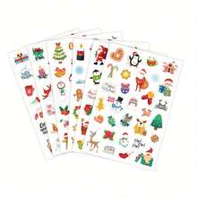 Christmas Theme Cartoon Sticker Set, Multiple Pattern Holiday Planner Decoration Stickers, DIY Handmade Craft Stickers, Holiday Stickers, Luggage Stickers (1 Random) - Multicolor - View 10
