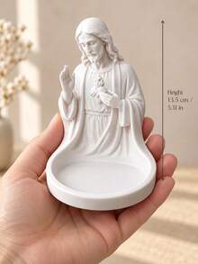Sacred Heart Of Jesus Jewelry Storage Tray, 3D Printed Ring & Earring Organizer, Suitable For Bedroom, Bedside Table, Vanity And Prayer Corner, Christmas Gift For Mom, Grandma, Wife And Friends - Multicolor - View 3