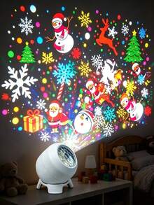 LED Christmas Projection Party Stage Light, Creative LED Projection Night Light, LED Christmas Projection Lamp, 360° Rotating Dynamic Projection Table Lamp, USB Powered Atmosphere Light, Bedroom, Game Room, Living Room Decor Light - Mood Projector Light - View 10