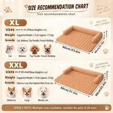 1pc Plush Pet Cat Dog Bed Mat, Sofa Bed, Non-Slip, Washable Sofa Protector Pad With Cushion, Pet Furniture Cover, Suitable For Dogs, Cats - Coffee Brown - View 2