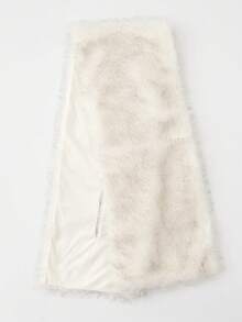 1pc Faux Fur Collar Bridal Shawl, Autumn/Winter Cape, Evening Party Wedding Dress Scarf - Camel - View 3