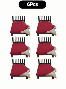 Solid Color High Elastic Chair Seat Cover, Dust-Proof And Wear-Resistant, Suitable For Dining Chair, Office And Home Decor, Washable Dust-Proof Protective Cover, Suitable For Restaurant, Hotel, Home Bench Use, Universal Milk Silk Chair Seat Cover, Dining Chair Cover, Dining Table Chair Cover, Dining Chair Cover Set, 1, 4 Or 6 Pieces - Multicolor - View 26