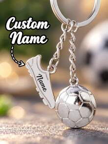 Customized Football Keychain Gift, Football Keychain Pendant, Football Fan Couple Keychain, Travel Bag Charm, Customized Name Keychain - Multicolor - View 10