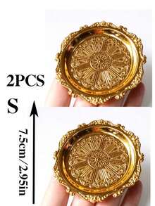 S/M/L/XL Metal Decorative Tray, Embossed Vintage Jewelry Organizer Dish, Multi-Purpose Tabletop Holder, For Jewelry, Aromatherapy Candles, Bedroom Home Decoration, Christmas Gift For Holiday Table Decor - Multicolor - View 15